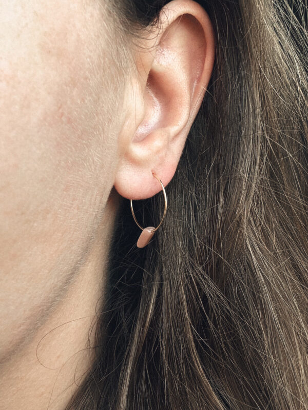 Náušnice Circle Sluneční Kámen 14K