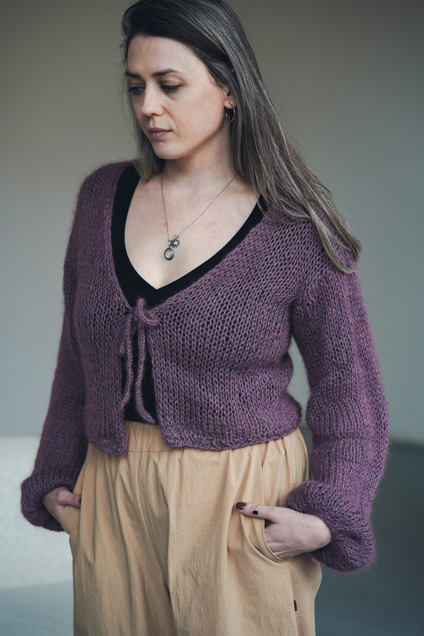 Cardigan Mohair Mauve - foto 3
