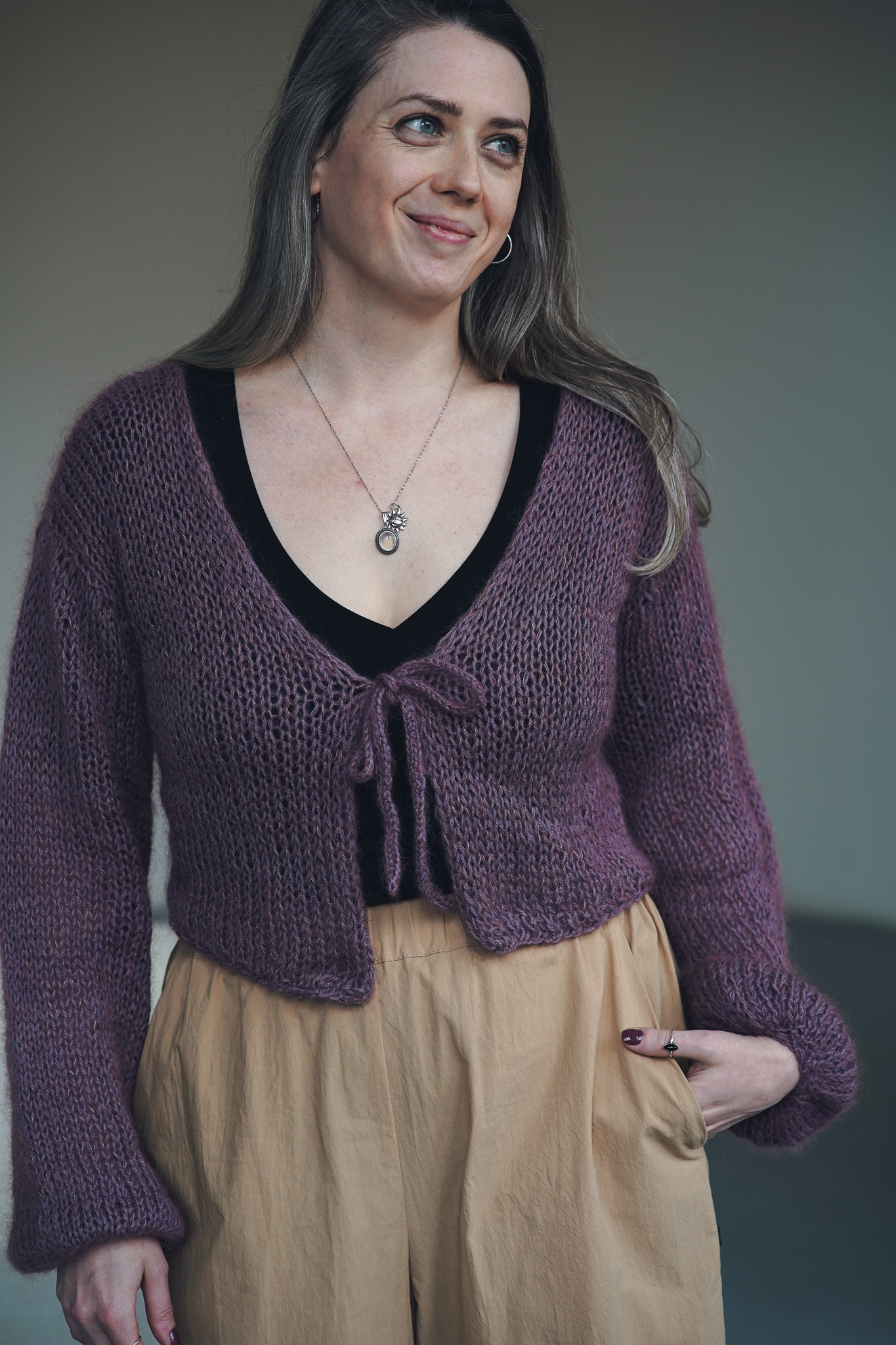 Cardigan Mohair Mauve - foto 4