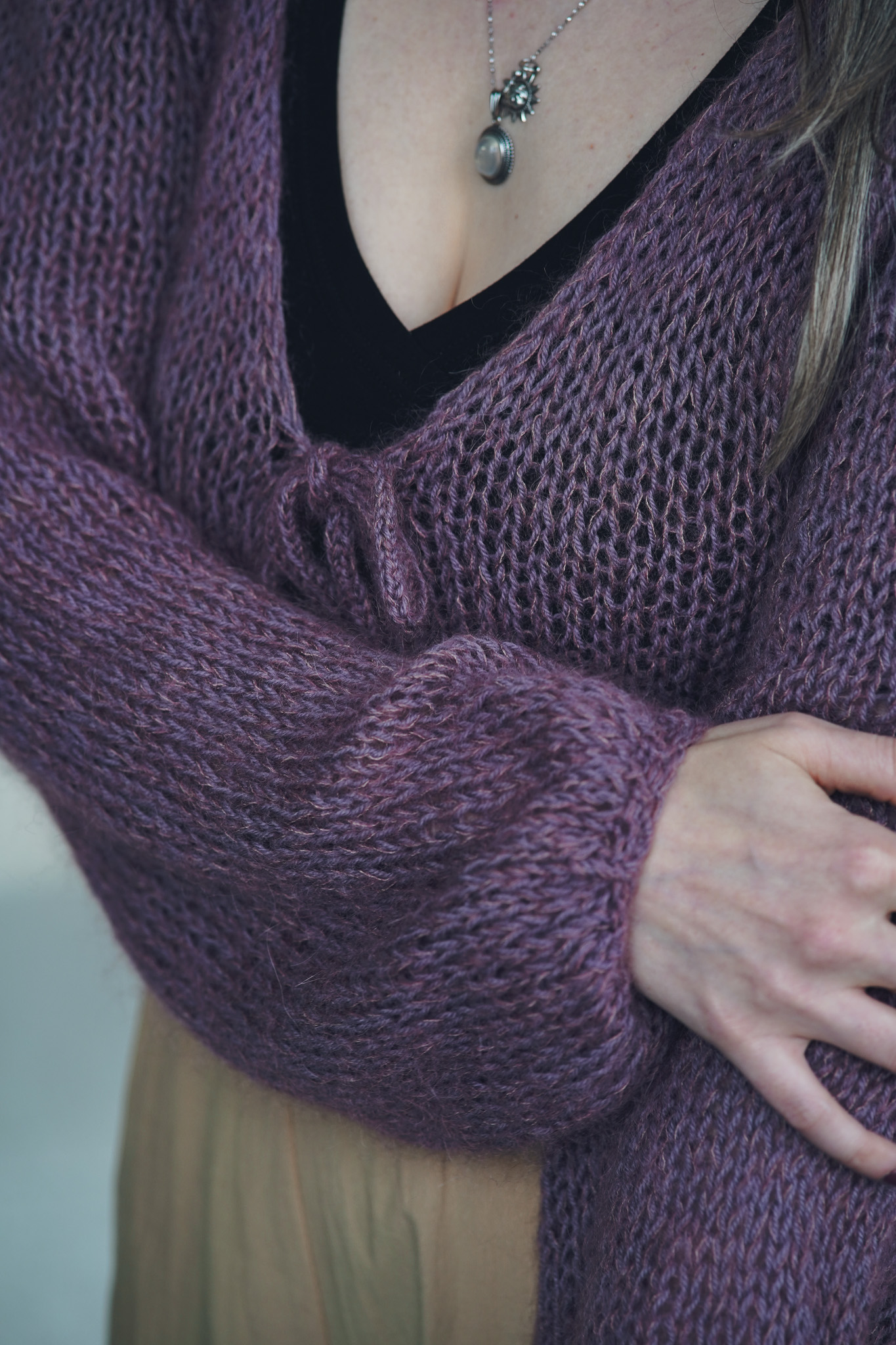 Cardigan Mohair Mauve - foto 2