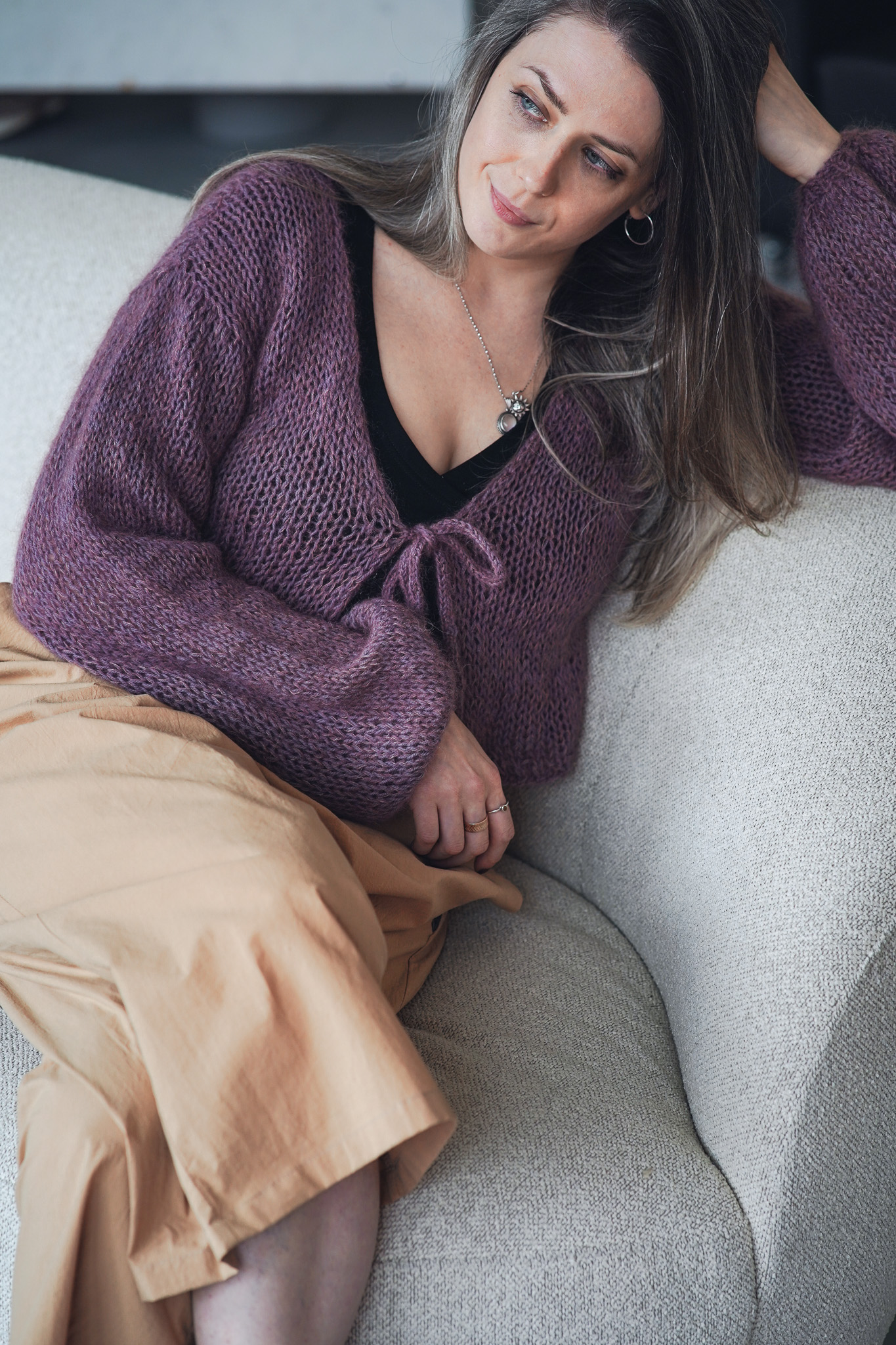Cardigan Mohair Mauve - foto 1